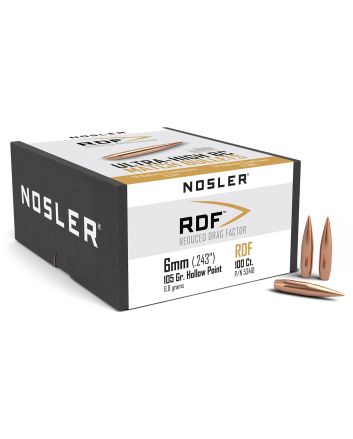 Nosler 53410 RDF Match 6mm 105gr Hollow Point Boat Tail 100/Box