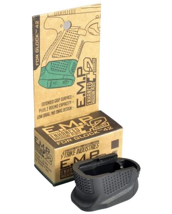 Strike Industries EMPG42B Enhanced Magazine Platemade of Polymer with Black Finish &amp; Extra Gripping Surface for Glock 42 Magazines (Adds 2rds)
