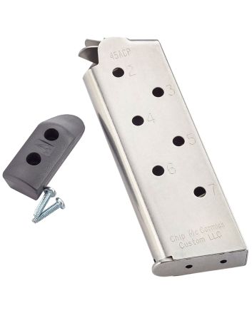 CMC Products 14121 Match Grade7rd 45 ACP Fits 1911 Officer Stainless/Black