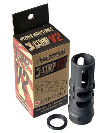 Strike Industries JCOMP2223 JComp Gen 2 Black Steel w/ 1/2"-28 tpi Threads 2.55" OAL 0.26" Diameter 0.87" Diameter 5.56x45mm NATO Fits AR-Platform
