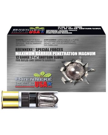 Brenneke SL122MBPM Special Forces Maximum Barrier Penetration Magnum 12Gauge 2.75" 1 3/8oz Slug Shot 5 Per Box/50 Case
