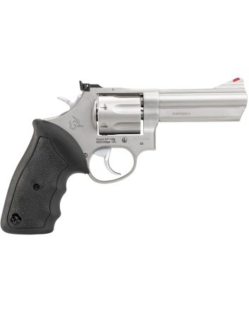 Taurus 2660049 6638 Special +P/357 Mag 7 Shot 4" Barrel, Overall Matte Stainless Steel, Black Finger Grooved Rubber Grip