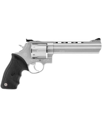 Taurus 2440069 4444 Rem Mag 6rd 6.50" Ported Barrel, Overall Matte Finish Stainless Steel, Finger Grooved Black Rubber Grip &amp; Adjustable Rear Sight