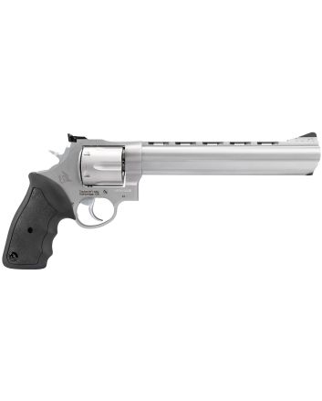 Taurus 2440089 44Large Frame 44 Rem Mag 6rd 8.37" Matte Stainless Ported Barrel, Matte Stainless Cylinder &amp; Frame, Black Finger Groove Rubber Grip, Transfer Bar Safety Exposed Hammer