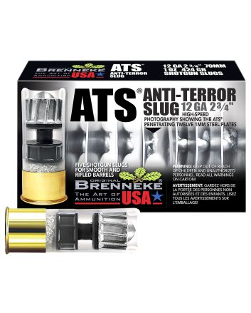 Brenneke SL122ATS ATS Home Defense 12Gauge 2.75" 1oz Slug Shot 5 Per Box/50 Case