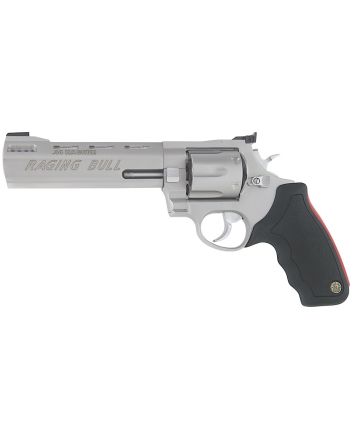 Taurus 2444069 444 Raging Bull 44 Rem Mag 6rd 6.50" Stainless Black Rubber Grip