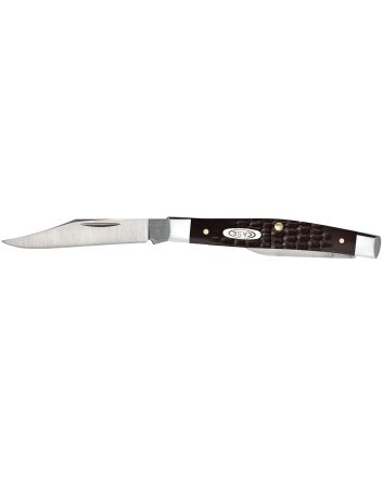 Case 00083 Pen Small 2"/1.47" Folding Clip/Pen Plain As-Ground Stainless Steel Blade Brown Jigged Synthetic Handle