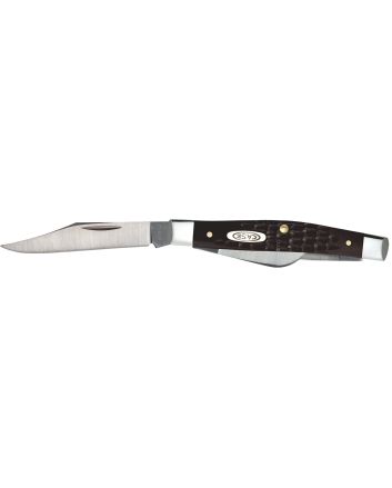 Case 00081 StockmanSmall 2"/1.5"/1.49" Folding Clip/Sheepfoot/Pen Plain As-Ground Stainless Steel Blade/ Brown Jigged Synthetic Handle