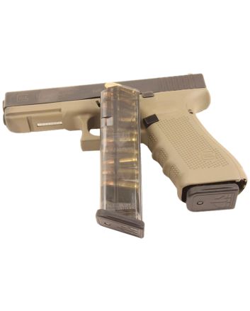 ETS Group GLK1710 Pistol Mags10rd 9mm Luger Compatible w/ Glock 17/18/19/26/45/34 Clear Polymer