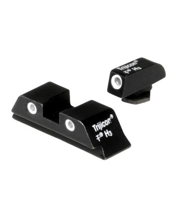 Trijicon 600210 Bright &amp; Tough Night SightsGreen/Tritium White Outline Front Sight-Green/Tritium White Outline Rear Sight Glock 17/17L/19 Standard Frame