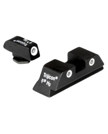 Trijicon 600227 Bright &amp; Tough Night SightsGreen/Tritium White Outline Front Sight-Green/Tritium White Outline Rear Sight Glock 20/21 Large Frame