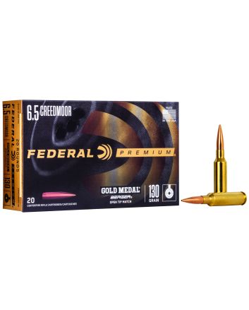 Federal GM65CRDBH130 Premium Gold Medal 6.5Creedmoor 130gr Berger Hybrid Open Tip Match 20 Per Box/10 Case