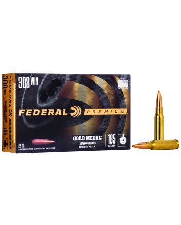 Federal GM308BH185 Premium Gold Medal 308Win 185gr Berger Jugernaught Open Tip Match 20 Per Box/10 Case