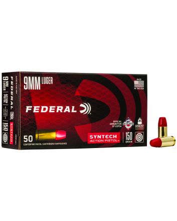 Federal AE9SJAP1 American Eagle Syntech Action Pistol9mmLuger 150gr Total Syntech Jacket Flat Nose 50 Per Box/10 Case