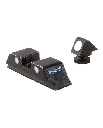 Trijicon 600234 Bright &amp; Tough Steel SightsBlack White Dot Front Sight-Black White Dots Rear Sight-Glock 17 MOS/19 MOS/34 MOS (No Tritium) Standard Frame
