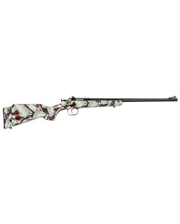 Crickett KSA2168 Youth22 LR 1rd 16.12" Blued Barrel &amp; Receiver, Fixed Front/Adjustable Rear Peep Sight, American Flag/Amendment Synthetic Stock w/11.5" LOP, Rebounding Firing Pin Safety