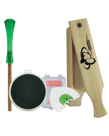Primos 272 Turkey Caller Starter PackAttracts Turkeys, Includes Sonic Dome Mouth Call, Sonic Dome Slate Call, Slim Striker &amp; Double Sided Box Call