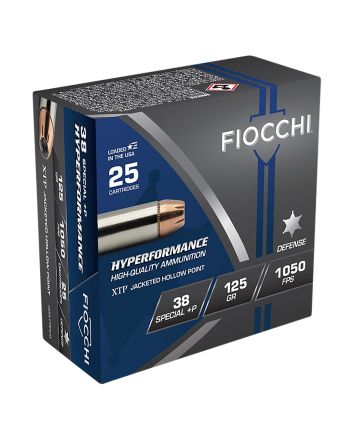 Fiocchi 38XTPP25 Hyperformance38Special+P 125gr Hornady XTP Hollow Point 25 Per Box/20 Case