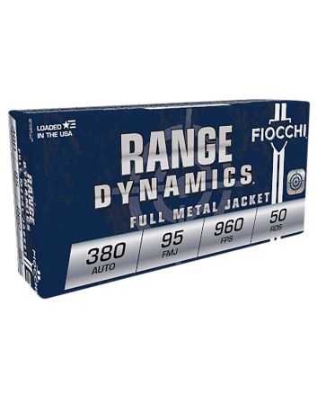 Fiocchi 380AP Range Dynamics380ACP 95gr Full Metal Jacket 50 Per Box/20 Case