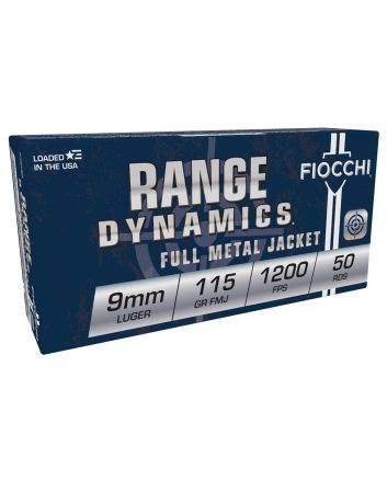Fiocchi 9AP Range Dynamics9mmLuger 115gr Full Metal Jacket 50 Per Box/20 Case