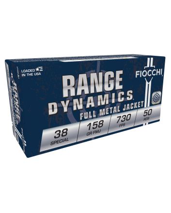 Fiocchi 38G Range Dynamics38Special 158gr Full Metal Jacket 50 Per Box/20 Case