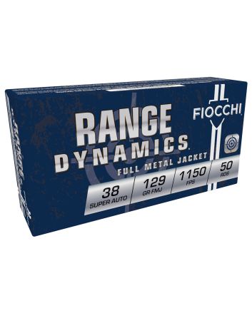 Fiocchi 38SA Range Dynamics38Super 129gr Full Metal Jacket 50 Per Box/20 Case