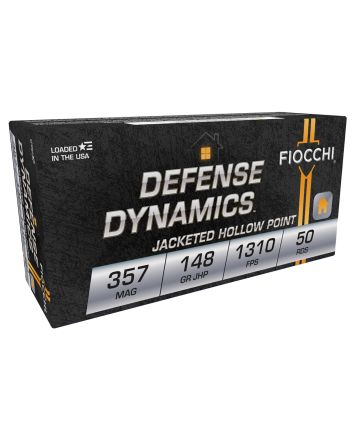 Fiocchi 357E Defense Dynamics357Mag 148gr Jacketed Hollow Point 50 Per Box/20 Case