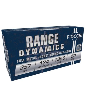 Fiocchi 357SIGAP Range Dynamics357Sig 124gr Full Metal Jacket 50 Per Box/20 Case