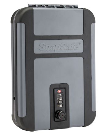 SnapSafe 75241 TrekLite Lock Box XL Combination Entry Gray Polycarbonate Holds 1 Handgun 10" W x 7" H x 2" D