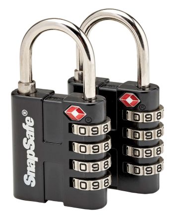 SnapSafe 76020 TSA Lock Resettable Open With Combination Metal 2 Per Pkg