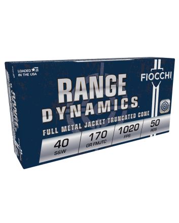 Fiocchi 40SWA Range Dynamics40S&amp;W 170gr Full Metal Jacket Truncated Cone 50 Per Box/20 Case
