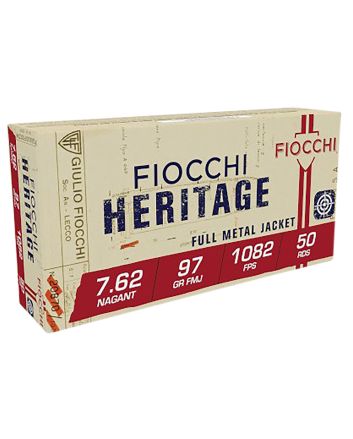 Fiocchi 762A Heritage7.62x38mmRNagant 97gr Full Metal Jacket 50 Per Box/20 Case