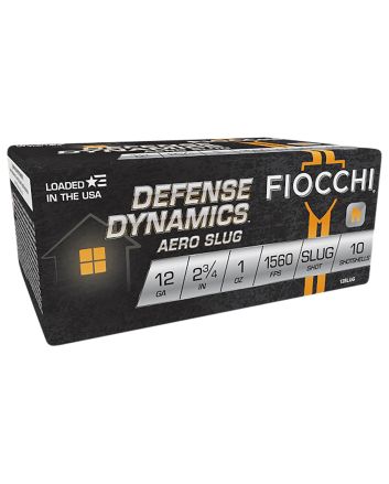 Fiocchi 12SLUG Defense Dynamics Aero 12Gauge 2.75" 1oz RifledSlug Shot 10 Per Box/25 Case