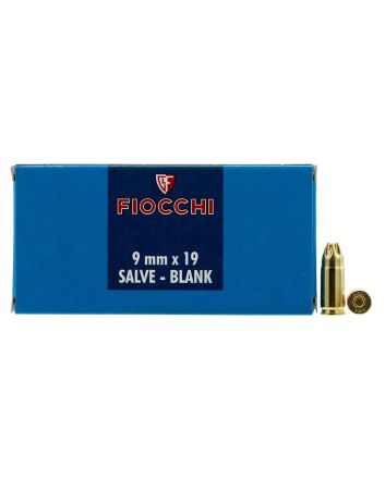 Fiocchi 9MMBLANK Pistol Blank 9mmLuger 50 Per Box/20 Case
