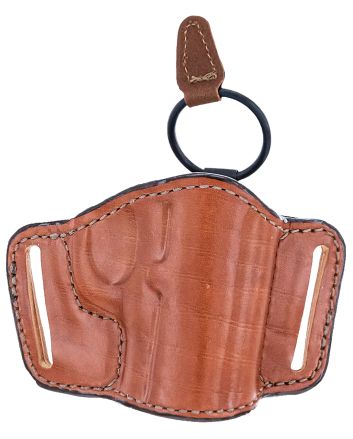 Bianchi 19242 105 Minimalist Belt Slide Holster Size 01 OWB Open Top Style made of Leather with Tan Finish fits 2" Barrel Ruger SP101 &amp; S&amp;W J-Frame for Right Hand