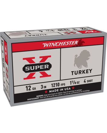 Winchester Ammo X123MT4 Super X Magnum Turkey 12Gauge 3" 1 7/8oz Copper Plated 4Shot 10 Per Box/10 Case