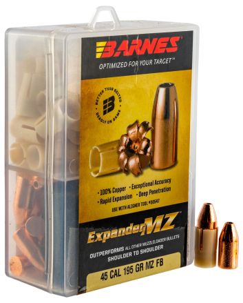 Barnes Bullets 30509 Expander MZ Muzzleloader 45 ExpanderMZ Hollow Point 195gr 24rd/Box