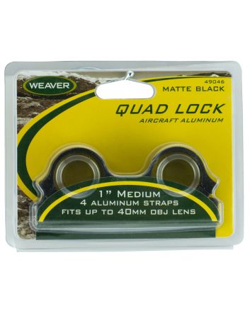 Weaver Mounts 49046 Quad Lock Detachable RingsMatte Black 1" Medium