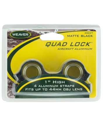 Weaver Mounts 49047 Quad Lock Detachable RingsMatte Black 1" High
