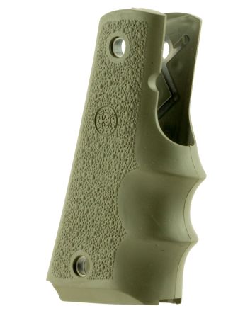 Hogue 45001 OverMolded Grip Cobblestone OD Green Rubber with Finger Grooves for 1911 Government