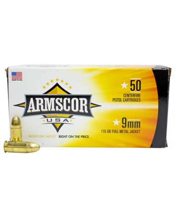 Armscor FAC92N USA9mmLuger 115gr Full Metal Jacket 50 Per Box/20 Case