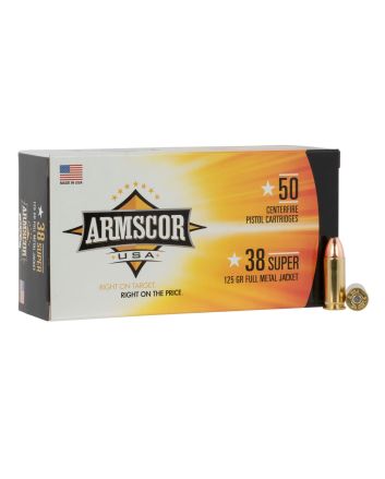 Armscor FAC38SUPER1N USA38Super 125gr Full Metal Jacket 50 Per Box/20 Case