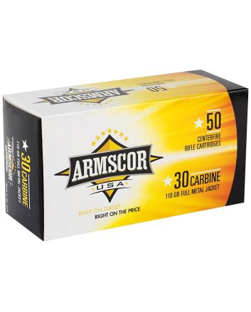 Armscor FAC30CIN USA30Carbine 110gr Full Metal Jacket 50 Per Box/20 Case