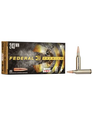 Federal P243K Premium243Win 85gr Barnes TSX 20 Per Box/10 Case