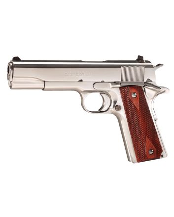 Colt Mfg O2071ELC2 Custom Government 38 Super 9+1 5" Stainless National Match Barrel, High Polished Stainless Steel Serrated Slide &amp; Frame w/Beavertail, Rosewood Grip, Ambidextrous