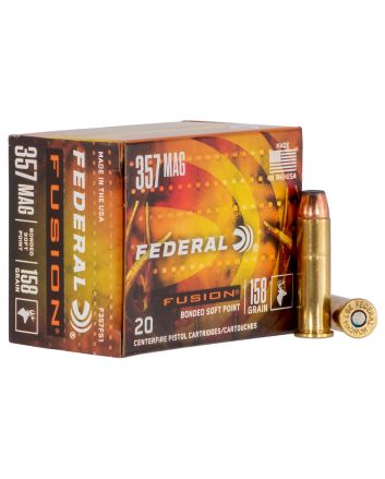 Federal F357FS1 Fusion Handgun 357Mag 158gr Fusion Soft Point 20 Per Box/10 Case