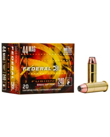 Federal F44SF1 Fusion Handgun 44RemMag 240gr Fusion Soft Point 20 Per Box/10 Case