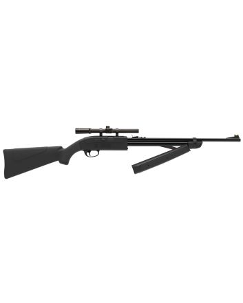 Crosman CLGY1000KT Legacy 1000 Air Rifle Pump 177 Black Rifled Steel Barrel, Black Receiver, Black Fixed All Weather Stock, Crossbolt Safety, Includes 4x15mm Scope