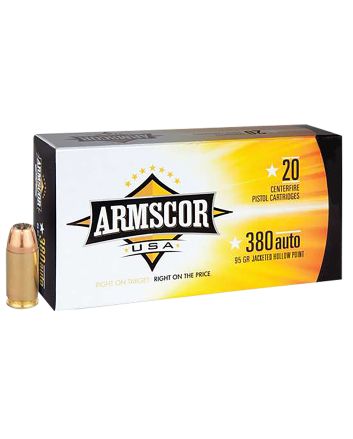 Armscor FAC3803N USA380ACP 95gr Jacketed Hollow Point 20 Per Box/25 Case