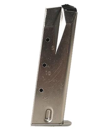 Mec-Gar MGRP8515N StandardNickel Detachable 15rd 9mm Luger for Ruger P95/P85/P89/P93/P94